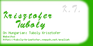 krisztofer tuboly business card